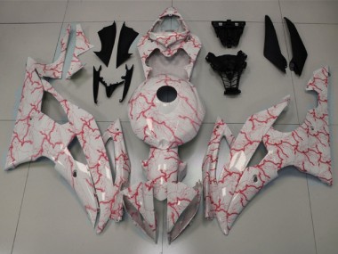 Buy 2008-2016 White Red Lightning Yamaha YZF R6 Motorcycle Fairings UK