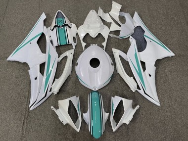 Buy 2008-2016 Pearl White Turquoise Green Yamaha YZF R6 Motorcycle Fairings UK