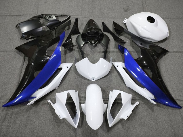 2008-2016 White Blue Glossy Black Yamaha YZF R6 Motorcycle Fairing UK