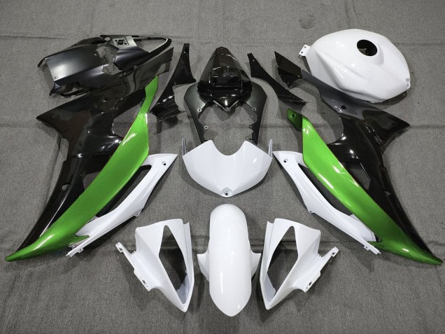 2008-2016 White Green Glossy Black Yamaha YZF R6 Motorcycle Fairings UK