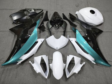 Buy 2008-2016 White Black Teal Blue Yamaha YZF R6 Motorcycle Fairings UK