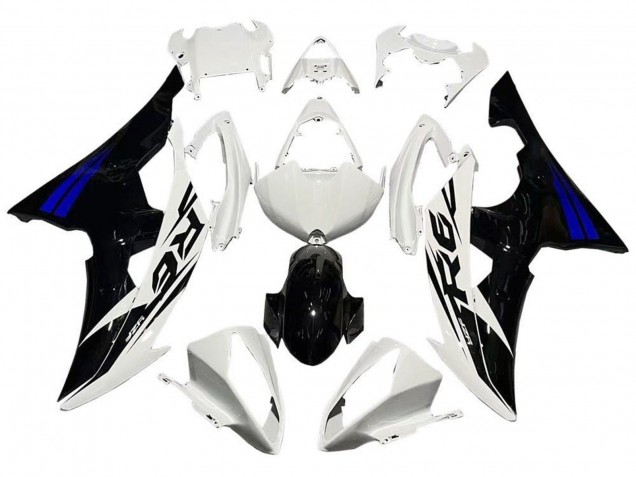 2008-2016 White Blue Glossy Black Yamaha YZF R6 Motorcycle Fairings UK