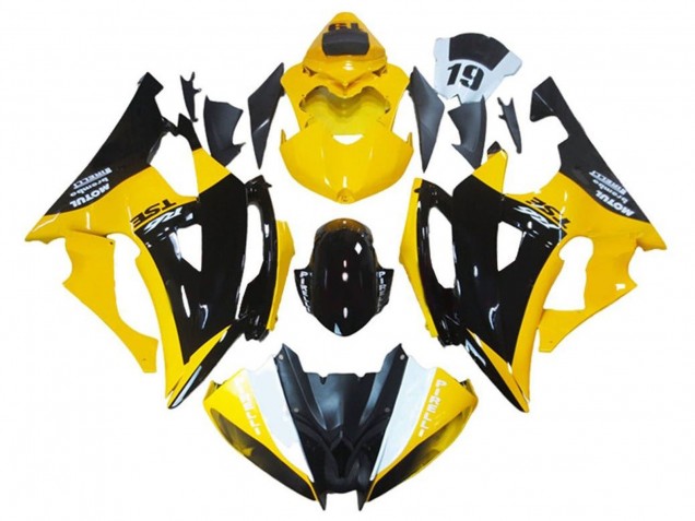 2008-2016 Yellow Glossy Black Yamaha YZF R6 Motorcycle Fairing UK