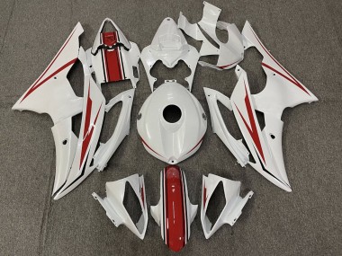 Buy 2008-2016 Pearl White Red Yamaha YZF R6 Motorcycle Fairing UK