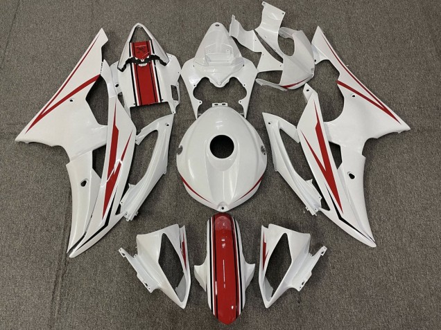 2008-2016 Pearl White Red Yamaha YZF R6 Motorcycle Fairing UK