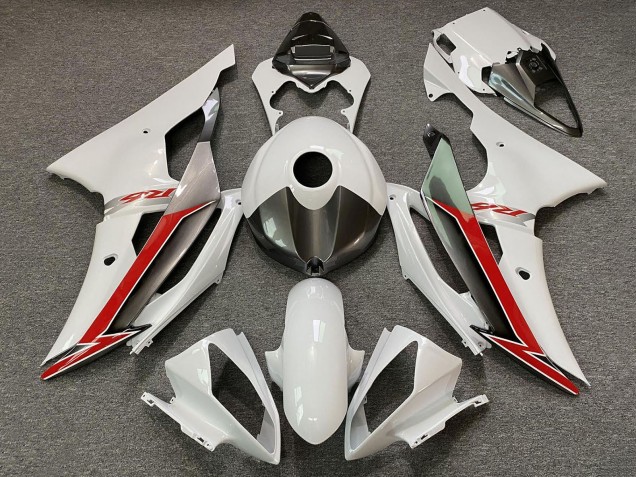 2008-2016 Pearl White Red Yamaha YZF R6 Motorcycle Fairings UK