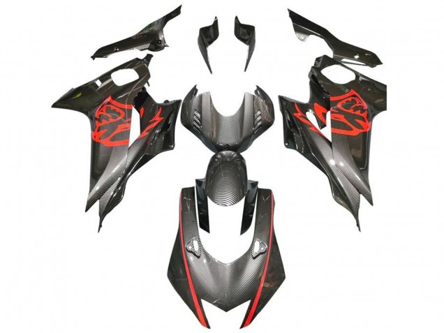 2017-2025 Red Black Faux Carbon Fiber Yamaha YZF R6 Motorcycle Fairings UK