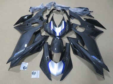 Buy 2017-2025 Silver Blue Black Faux Carbon Fiber Yamaha YZF R6 Motorcycle Fairings UK