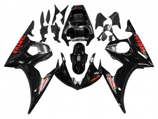 2005 Glossy Black Red Yamaha YZF R6 Motorcycle Fairings UK