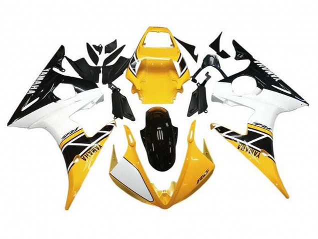 2005 White Yellow Black Yamaha YZF R6 Motorcycle Fairings UK
