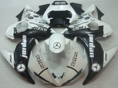 Buy 2005 White Glossy Black Jordan Dunlop Yamaha YZF R6 Motorcycle Fairings UK