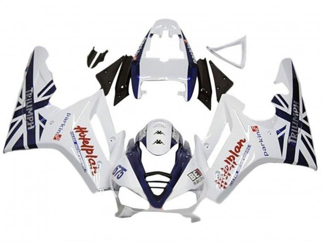 2009-2012 White Dark Blue Triumph Daytona 675 Triple Motorcycle Fairings UK