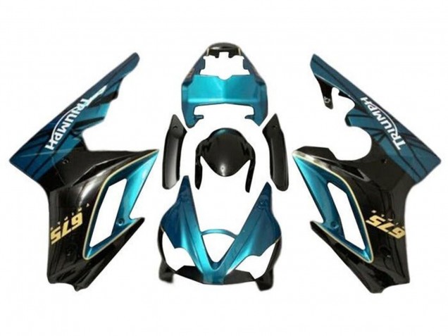 2009-2012 Teal Blue Glossy Black Triumph Daytona 675 Triple Motorcycle Fairing UK