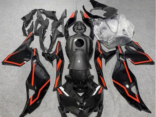 2019-2025 Faux Carbon Fiber Black Red Kawasaki ZX4R ZX-4RR Motorcycle Fairings UK