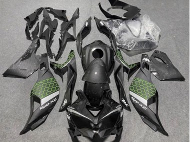Buy 2019-2025 Faux Carbon Fiber Green Grey Kawasaki ZX4R ZX-4RR Motorcycle Fairings UK