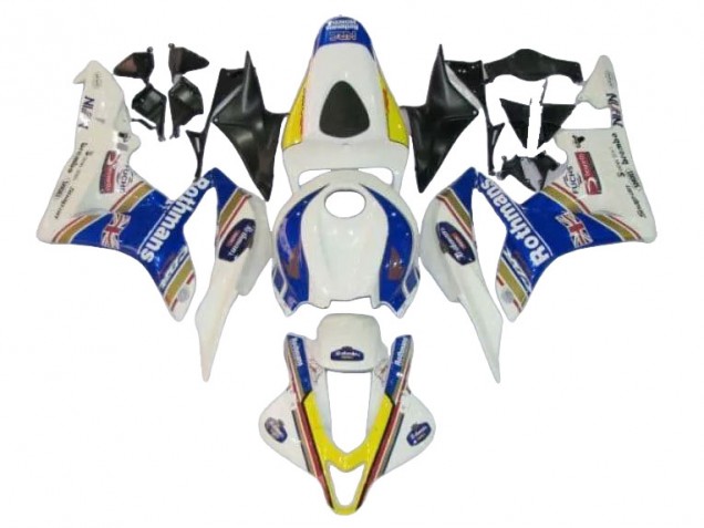 2007-2008 White Blue Yellow Rothmans Honda CBR600RR Motorcycle Fairings UK