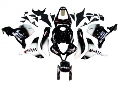 Buy 2009-2012 Glossy Black White West Honda CBR600RR Motorcycle Fairings UK