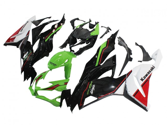 2019-2022 Green Glossy Black White Red Kawasaki ZX6R Motorcycle Fairings UK