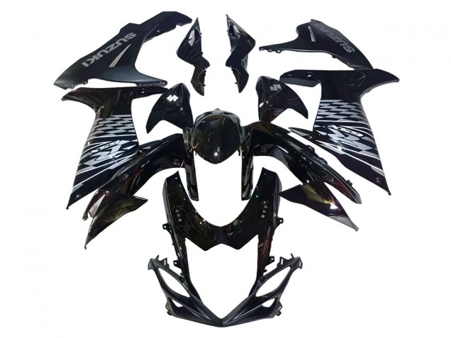 2011-2024 Glossy Black Silver Suzuki GSXR 600/750 Motorcycle Fairings UK