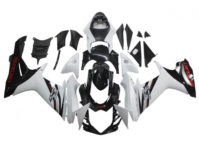 2011-2024 White Glossy Black Suzuki GSXR 600/750 Motorcycle Fairings UK