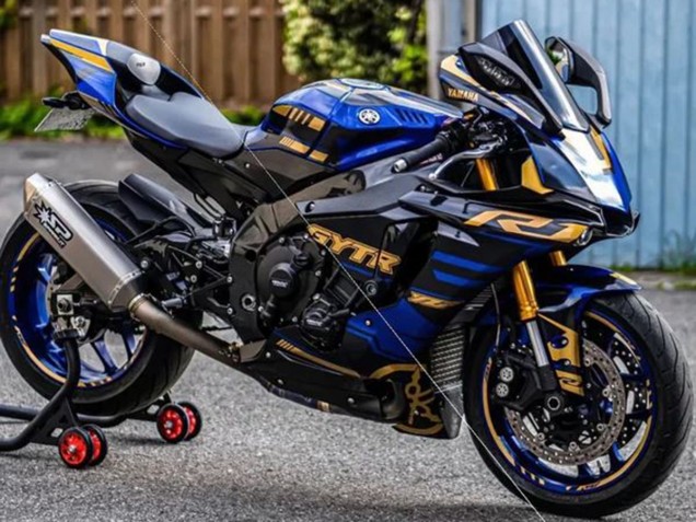 2015-2019 Blue Gold Black Yamaha YZF R1 Motorcycle Fairings UK