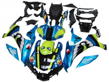 Buy 2015-2019 Blue Green Black Shark Yamaha YZF R1 Motorcycle Fairings UK