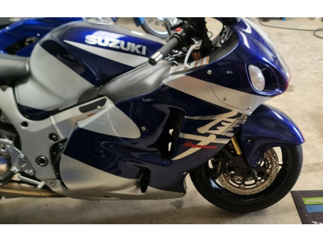 1996-2007 Blue White Suzuki GSXR 1300 Hayabusa Motorcycle Fairings UK