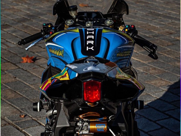 2015-2019 Blue Yellow Shark Yamaha YZF R1 Motorcycle Fairings UK