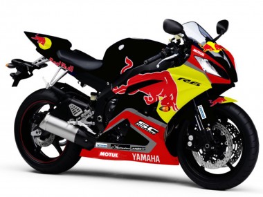 Buy 2006-2007 Glossy Black Yellow Red Bull Motul Yamaha YZF R6 Motorcycle Fairings UK