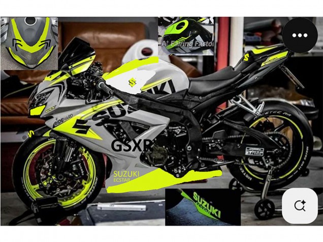 2004-2005 Grey Lemon Green Black Suzuki GSXR 750 Motorcycle Fairings UK