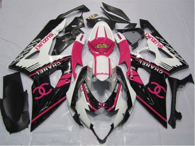 Buy 2005-2006 White Pink Black Chanel Suzuki GSXR 1000 Motorcycle Fairings UK