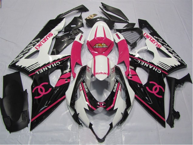 2005-2006 White Pink Black Chanel Suzuki GSXR 1000 Motorcycle Fairings UK