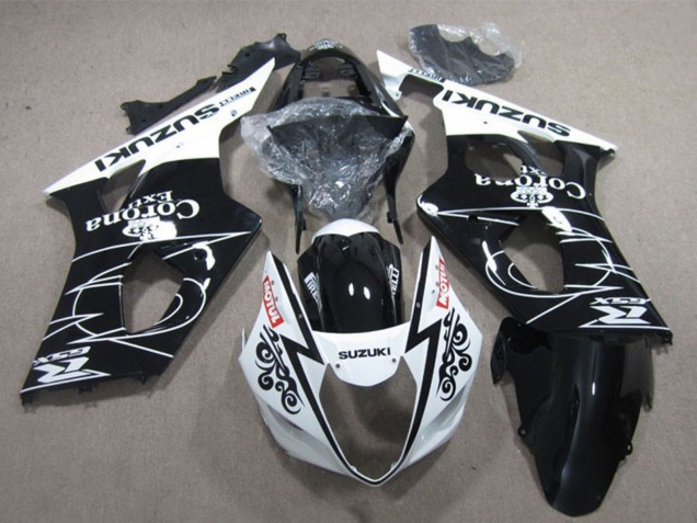 2003-2004 White Glossy Black Corona Extra Motul Suzuki GSXR 1000 Motorcycle Fairings UK