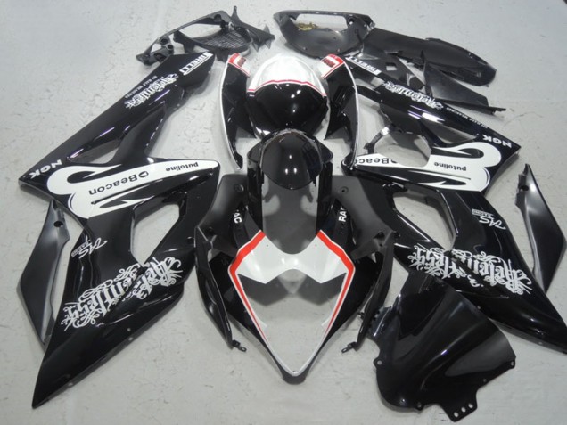 2005-2006 Glossy Black White Red Beacon Suzuki GSXR 1000 Motorcycle Fairings UK