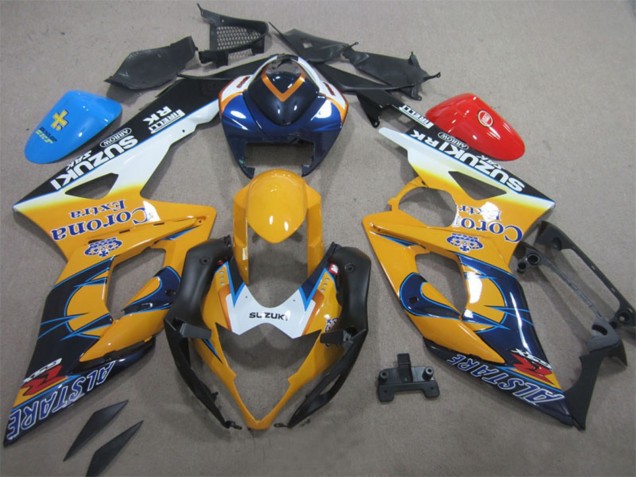 2005-2006 White Yellow Blue Black Corona Extra Alstare Suzuki GSXR 1000 Motorcycle Fairings UK