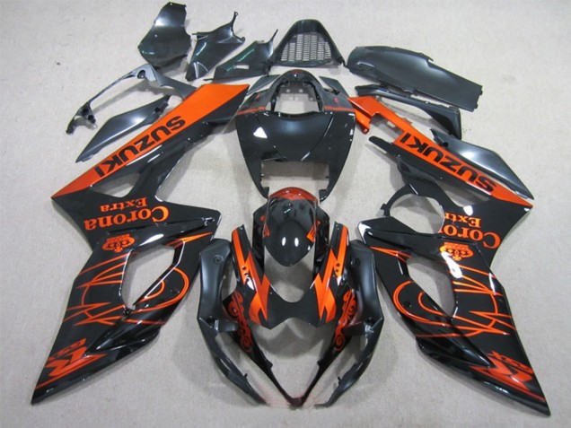 2005-2006 Glossy Black Orange Corona Extra Suzuki GSXR 1000 Motorcycle Fairings UK