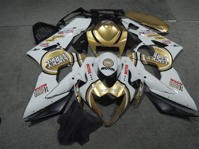 2005-2006 White Gold Lucky Strike Motul Suzuki GSXR 1000 Motorcycle Fairings UK