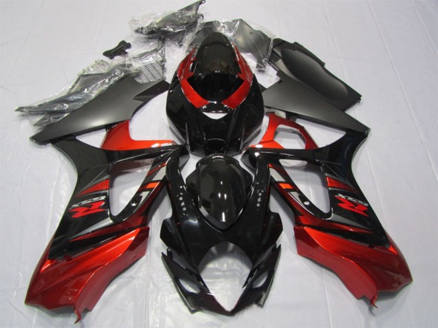 2007-2008 Red Glossy Black Suzuki GSXR 1000 Motorcycle Fairing Kits UK