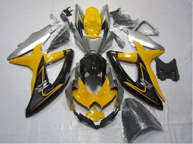 Buy 2007-2008 Yellow Silver Black Suzuki GSXR 1000 Motorcycle Fairing Kits UK