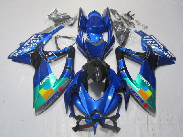 2007-2008 Blue Green Black JOMO Suzuki GSXR 1000 Motorcycle Fairings UK