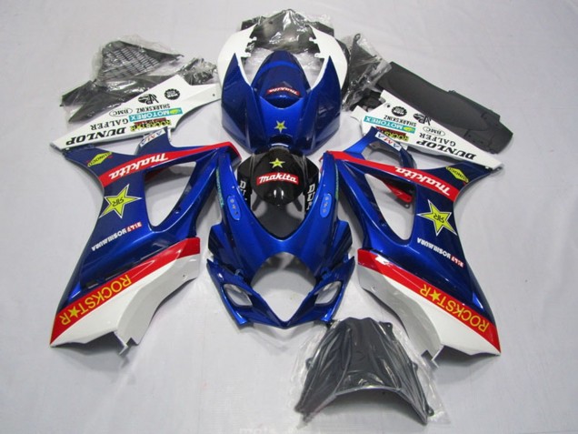 2007-2008 White Blue Red Black Rockstar Suzuki GSXR 1000 Motorcycle Fairing Kits UK