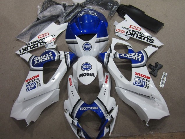 2007-2008 White Blue Lucky Strike Red Motul Suzuki GSXR 1000 Motorcycle Fairings UK