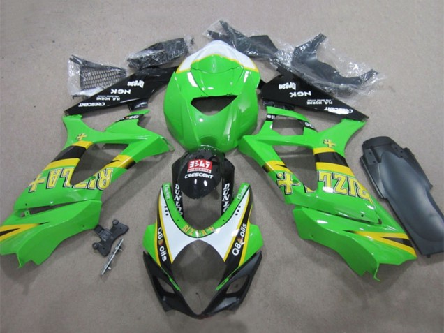 2007-2008 Green White Yellow Black Rizla Q8 Oils Suzuki GSXR 1000 Motorcycle Fairings UK