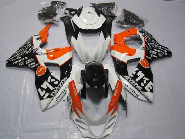2009-2016 White Orange Black Bright Logic Suzuki GSXR 1000 Motorcycle Fairings UK
