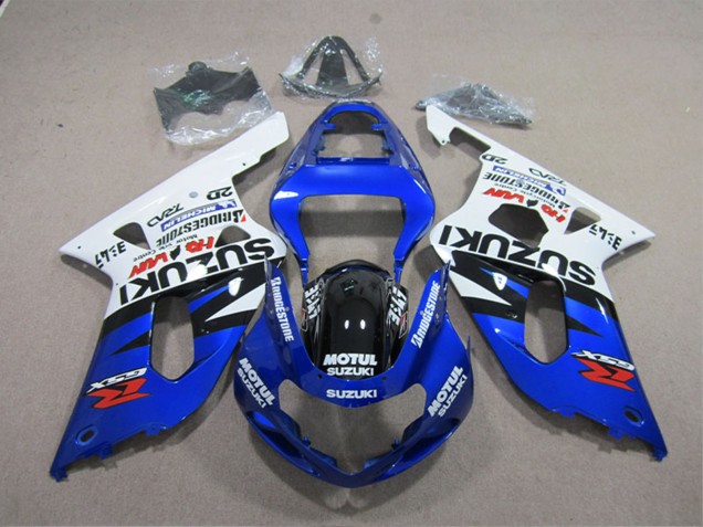 2001-2003 White Blue Black Motul Suzuki GSXR 600 Motorcycle Fairings UK
