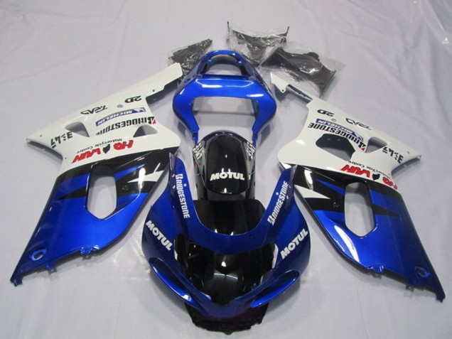 2001-2003 White Blue Glossy Black Motul Suzuki GSXR 600 Motorcycle Fairings UK