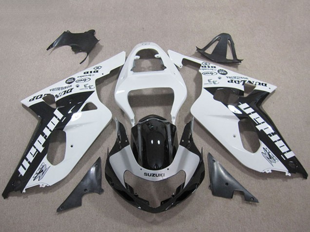 2001-2003 White Glossy Black Jordan Suzuki GSXR 600 Motorcycle Fairings UK