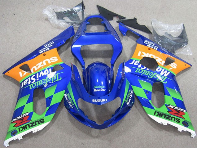 2001-2003 Blue Orange Green Telefonica MoviStar Suzuki GSXR 600 Motorcycle Fairings UK
