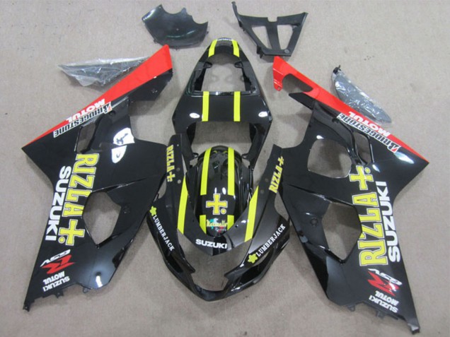 2004-2005 Glossy Black Red Yellow Rizla Suzuki GSXR 600 Motorcycle Fairings UK