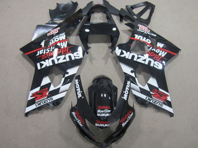 2004-2005 Glossy Black Red White Telefonica MoviStar Suzuki GSXR 600 Motorcycle Fairings UK